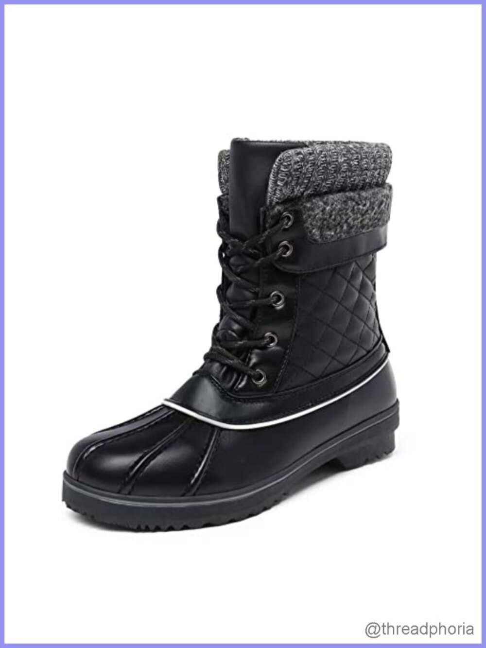 Women's Mid Calf Duck Winter Boots Faux Fur Lined Waterproof Snow Boots
